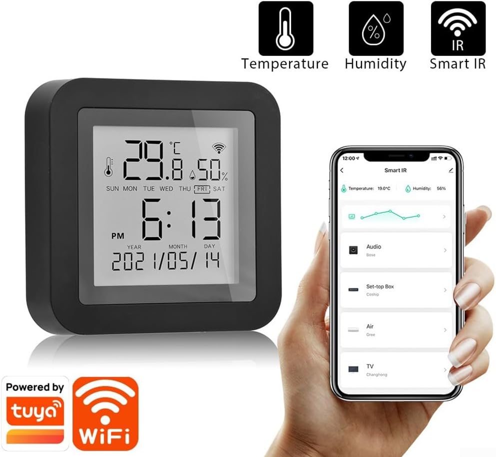 Gopeta, WiFi IR Remote Control with Temperature & Humidity Sensor + LED Display