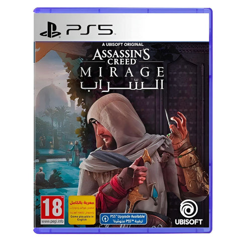 Assassin's Creed Mirage game box for PS5 with Ubisoft logo