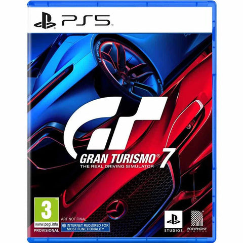 Gran Turismo 7 game case for PS5 with red and blue car design