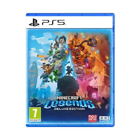 Minecraft Legends Deluxe Edition game case for PS5 on a white background
