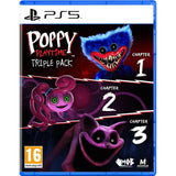 PlayStation 5 game case for 'Poppy Playtime Triple Pack' with three characters on a dark background.
