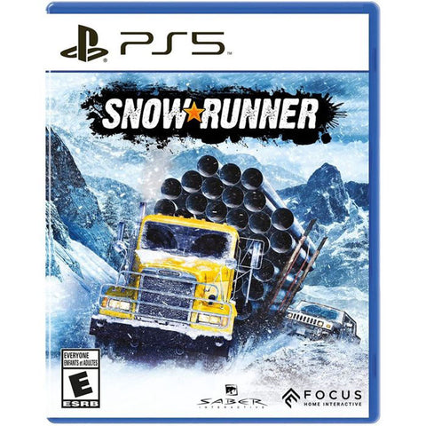 SnowRunner game cover for PS5 with a truck in a snowy landscape