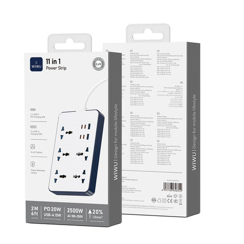 WiWU Wi-S006 PS524 20W GaN 11-in-1 Multifunction Power Strip