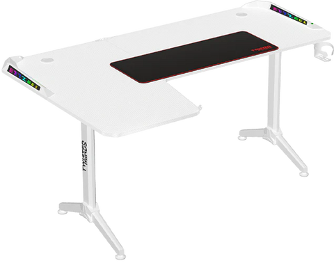 Twisted Minds TM-Y-LW-RGB, WARRIOR L Shaped Gaming Desk RGB Left - White