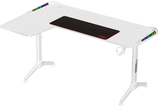 Twisted Minds TM-Y-LW-RGB, WARRIOR L Shaped Gaming Desk RGB Left - White