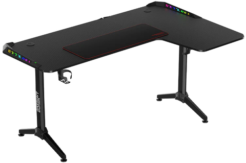Twisted Minds WARRIOR L-Shaped RGB Gaming Desk (Right) Black (160*100*75cm)