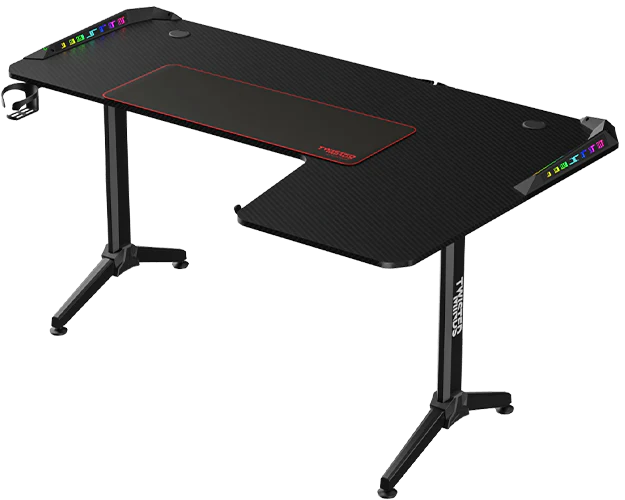 Twisted Minds WARRIOR L-Shaped RGB Gaming Desk (Right) Black (160*100*75cm)