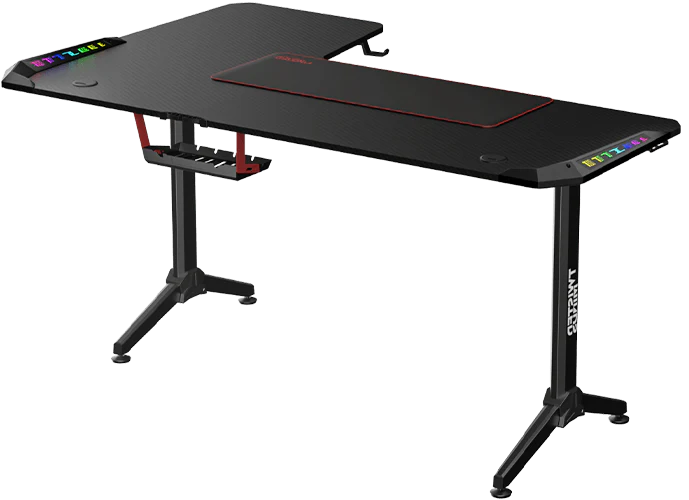Twisted Minds WARRIOR L-Shaped RGB Gaming Desk (Right) Black (160*100*75cm)