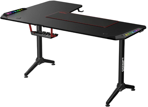 Twisted Minds WARRIOR L-Shaped RGB Gaming Desk (Right) Black (160*100*75cm)