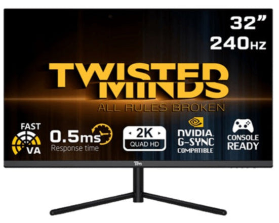 Twisted Minds 32" QHD, 240Hz, VA, 0.5ms, HDR, HDMI 2.1, DP 1.4 Gaming Monitor