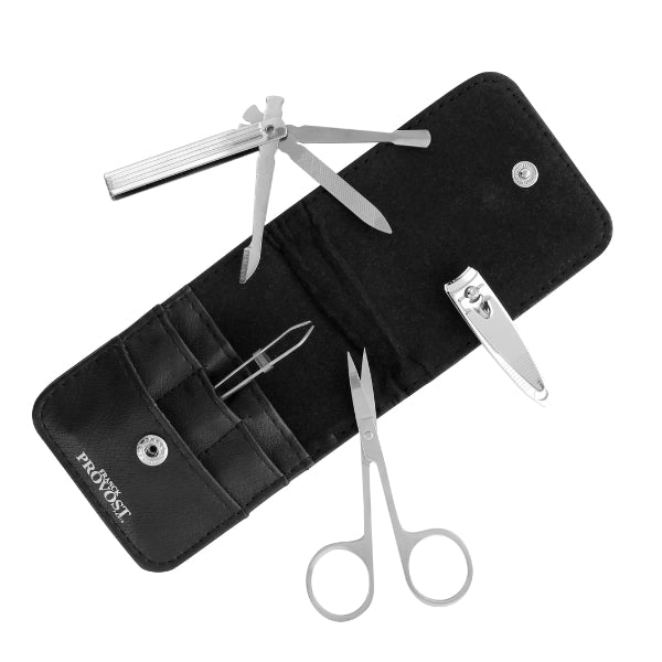 The Barb’Xpert 4-Piece Travel Manicure Set – Nail Clippers, Tweezers, Scissors & File
