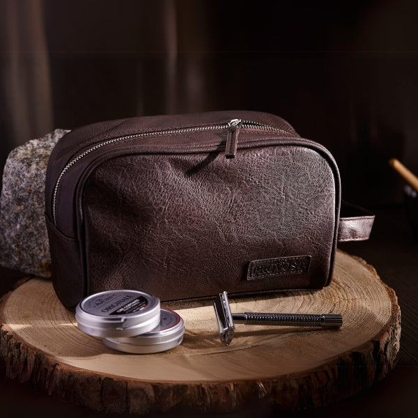 The Barb’Xpert Travel Toiletry Bag – Faux Leather Grooming Case