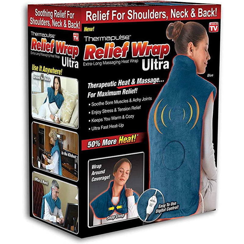 Thermapulse, Relief Wrap Massager with Padded Heating Technology, 2 Heat & 4 Massage Settings, Auto Shutdown