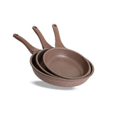 Thermo AD Granite Fry Pan Set 3 PCS 20-24-28 CM - Brown