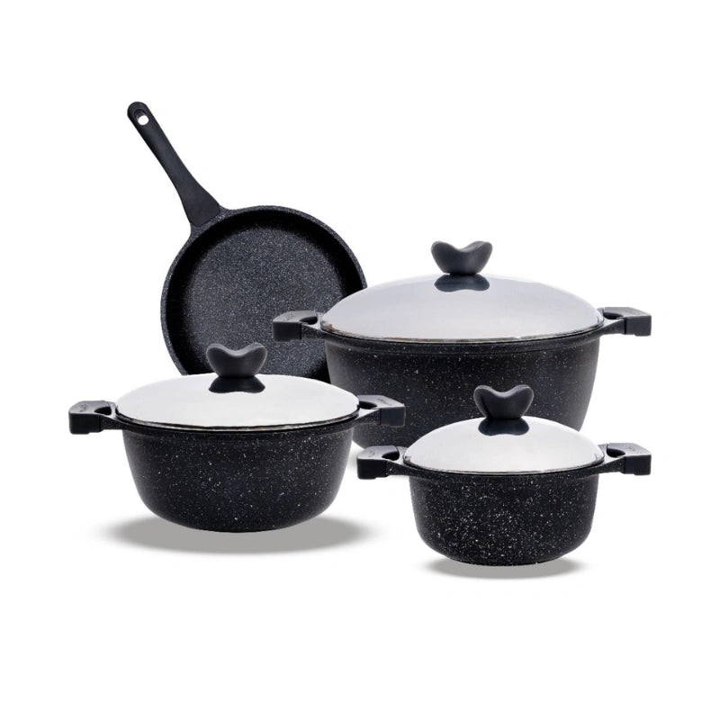 Thermo AD Granite Liliya Cookware Set 7 PCS 28-24-20 CM,26cm Frying Pan