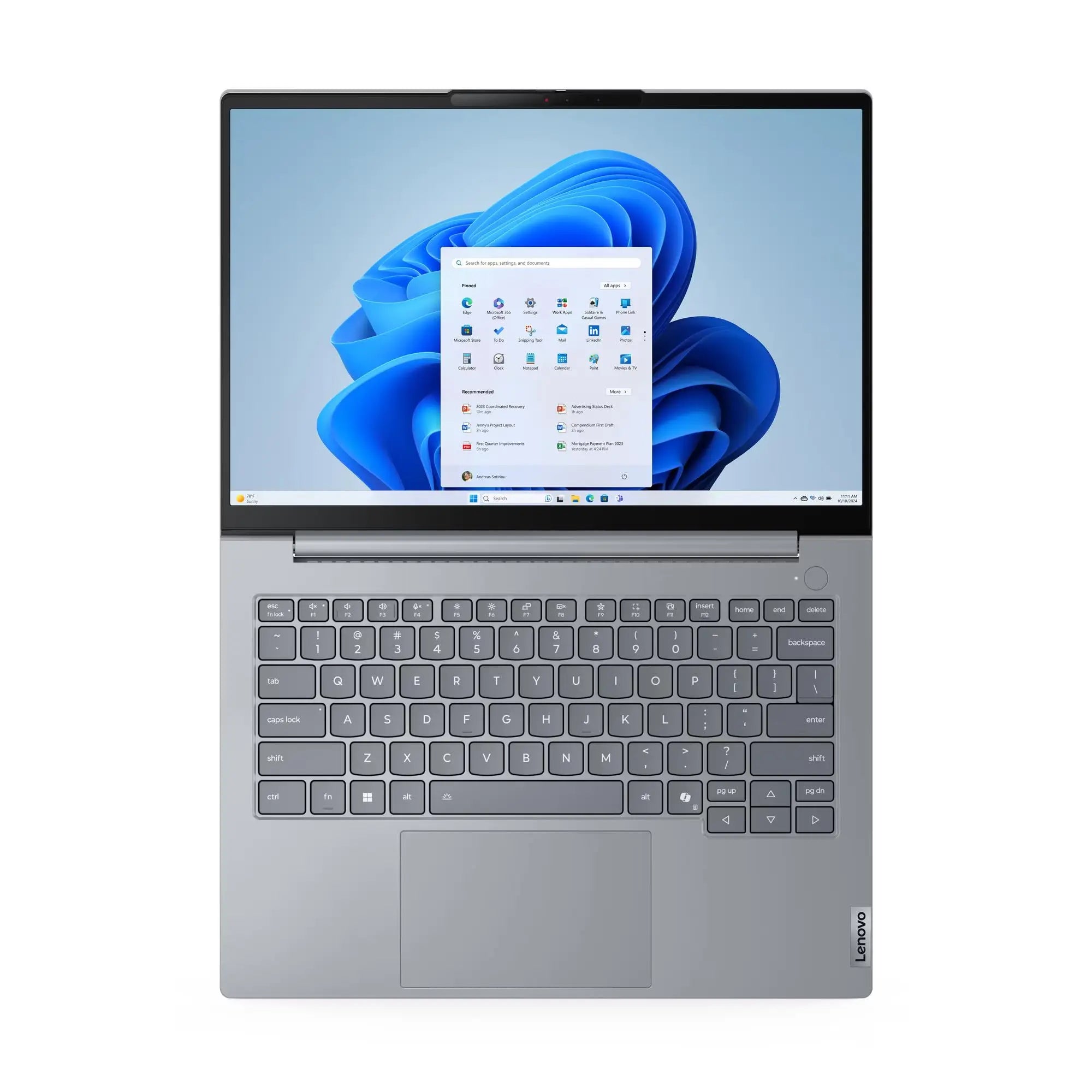 Lenovo ThinkBook 14 G8 IAL 14" WUXGA Laptop – Intel Core Ultra 7 255H, 16GB DDR5 RAM, 512GB NVMe M.2 SSD, Intel Graphics, DOS, Arabic/English Keyboard, Arctic Grey, 1-Year Warranty + Toploader Bag