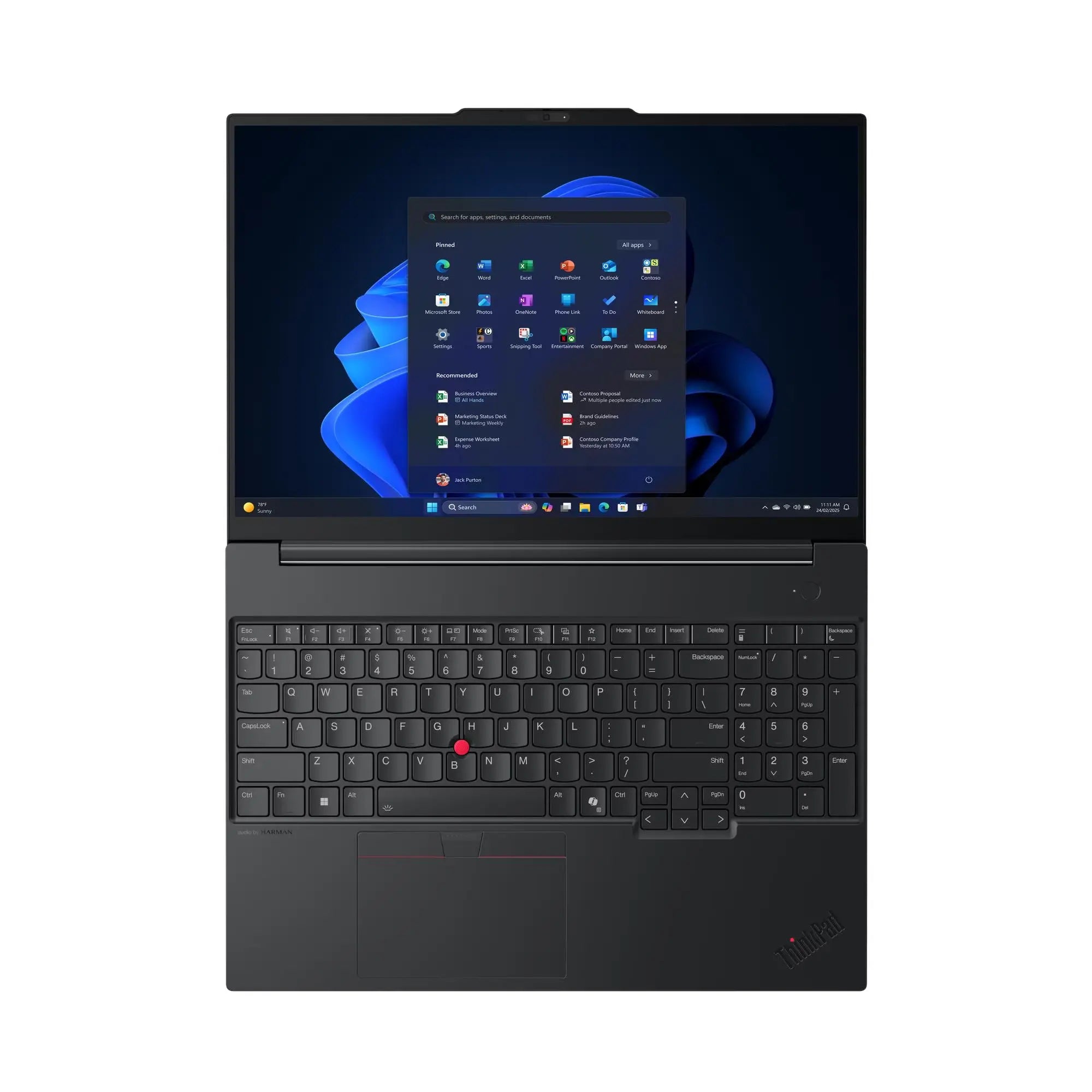 لينوفو لابتوب ThinkPad E16 Gen 3 بشاشة 16 بوصة WUXGA – معالج Intel Core Ultra 5 135H، رام 16 جيجا، هارد 512 جيجا، كرت شاشة Intel Arc Graphics، نظام DOS، لوحة مفاتيح عربي / إنجليزي، أسود، ضمان سنة + حقيبة Toploader