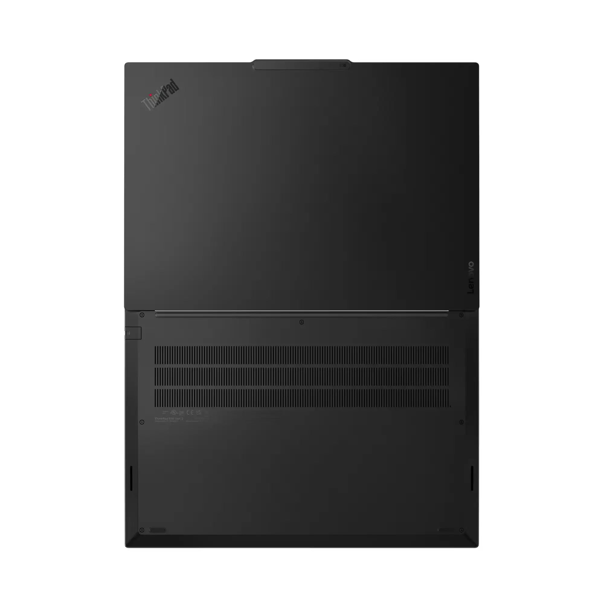 لينوفو لابتوب ThinkPad E16 Gen 3 بشاشة 16 بوصة WUXGA – معالج Intel Core Ultra 5 135H، رام 16 جيجا، هارد 512 جيجا، كرت شاشة Intel Arc Graphics، نظام DOS، لوحة مفاتيح عربي / إنجليزي، أسود، ضمان سنة + حقيبة Toploader