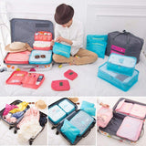 Travel Laundry Pouch Blue 6pcs Set