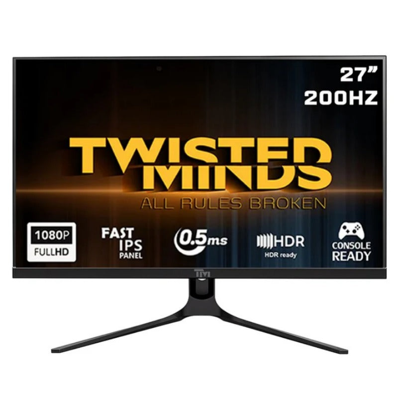 شاشة ألعاب تويستد مايندز TM27FHD200IPS سلسلة Supreme مقاس 27 بوصة، FHD، 200Hz، 0.5ms، HDMI 2.1، Fast IPS - أسود