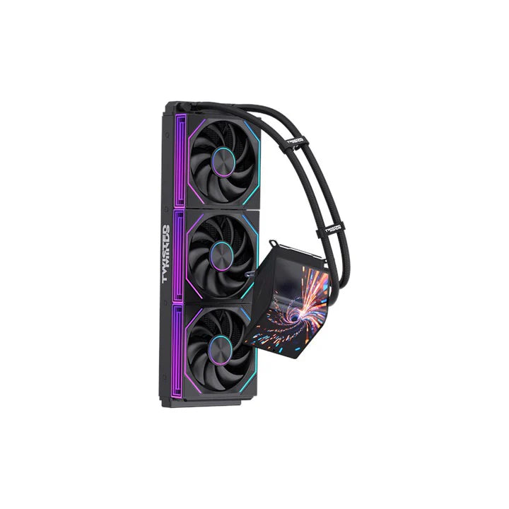 Twisted Minds ThunderFlow 360mm Liquid CPU Cooler with 6.6" Smart IPS Display - Black
