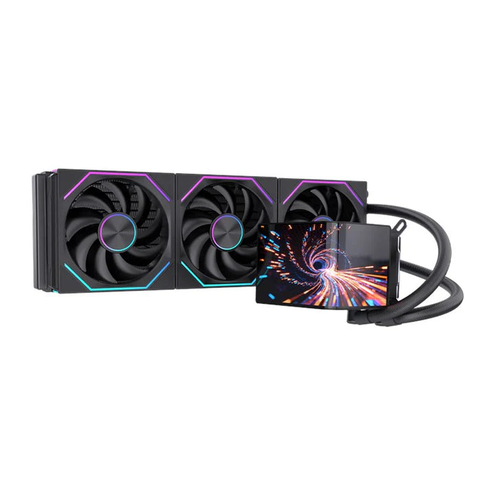 Twisted Minds ThunderFlow 360mm Liquid CPU Cooler with 6.6" Smart IPS Display - Black