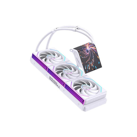 Twisted Minds ThunderFlow 360mm Liquid CPU Cooler with 6.6" Smart IPS Display - White