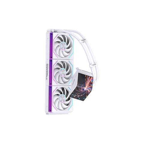 Twisted Minds ThunderFlow 360mm Liquid CPU Cooler with 6.6" Smart IPS Display - White