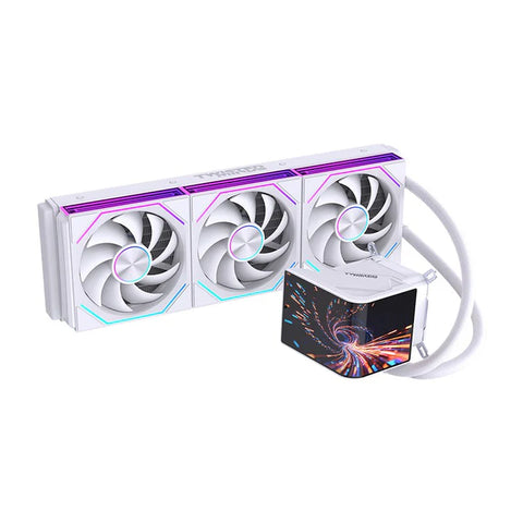 Twisted Minds ThunderFlow 360mm Liquid CPU Cooler with 6.6" Smart IPS Display - White