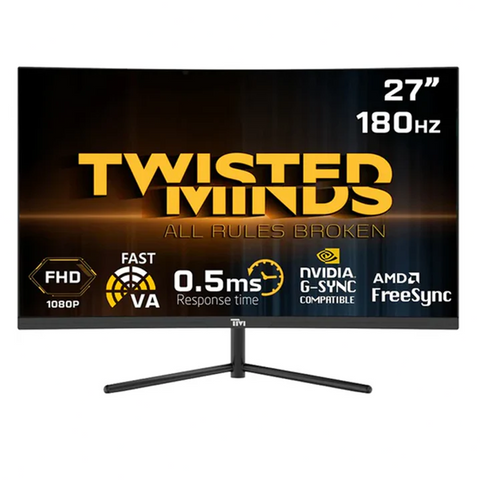 Twisted Minds, 27'‘ Curve, FHD 180Hz, VA, 0.5ms, HDMI2.0, HDR Gaming Monitor