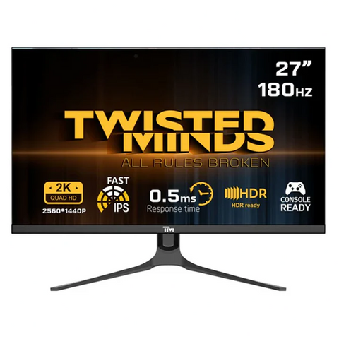 Twisted Minds, Blaze Series Flat 27" QHD - 180HZ 0.5MS Fast IPS HDMI 2.1 Gaming Monitor