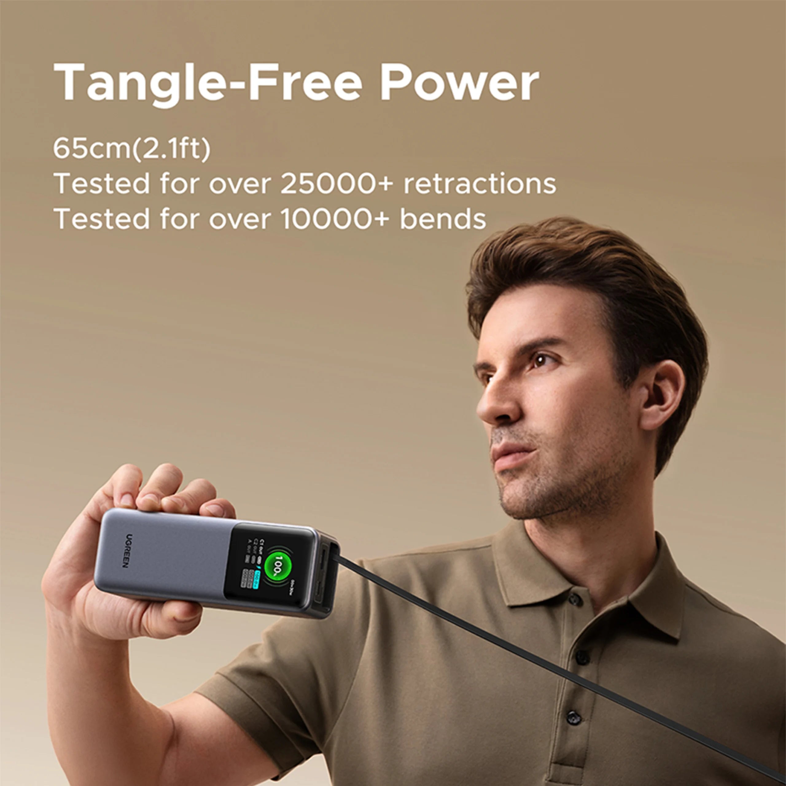 UGREEN Nexode 165W 20000mAh Power Bank with Retractable USB-C Cable