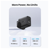 UGREEN 45304, 20W 2-Port Fast Charger UK - Black