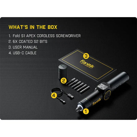 Fanttik Fold S1 APEX Deluxe Cordless Screwdriver - Black