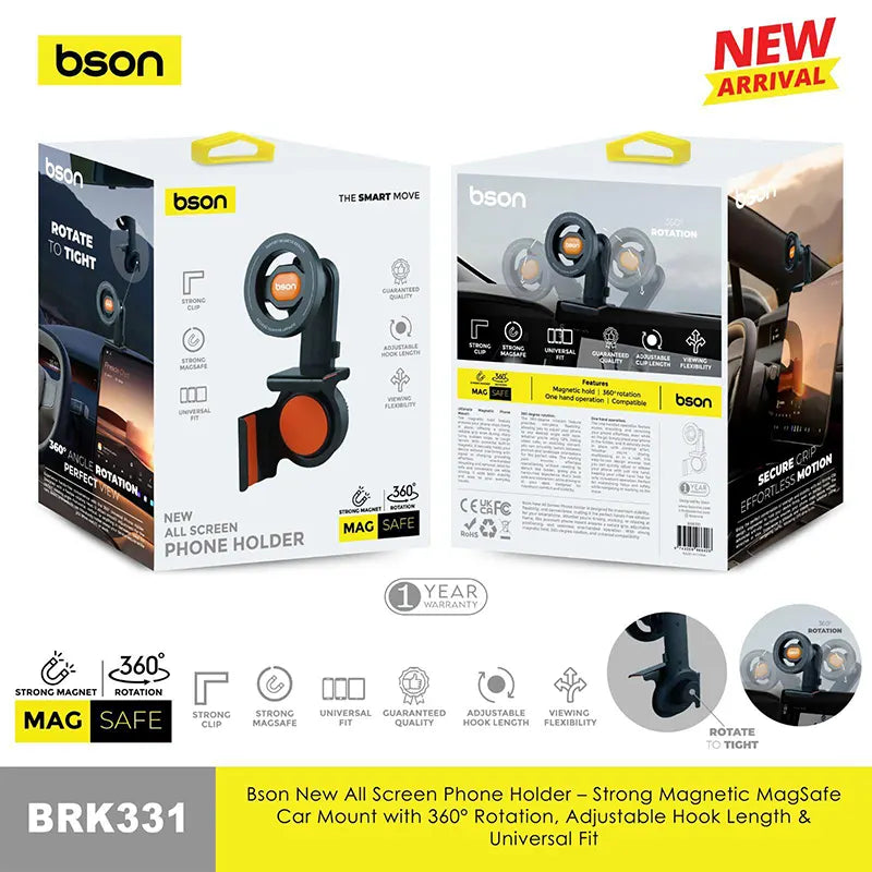 BSON All Screen Phone Holder - Magnetic Car Mount with 360° Rotation