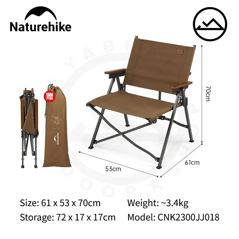 Naturehike Nightfall L04 Quick-Opening Folding Chair - Dark Coffee