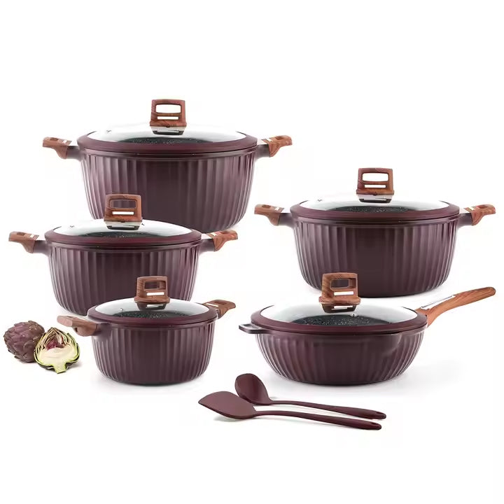 OSFE 12PCS COOKWARE SET Burgundy