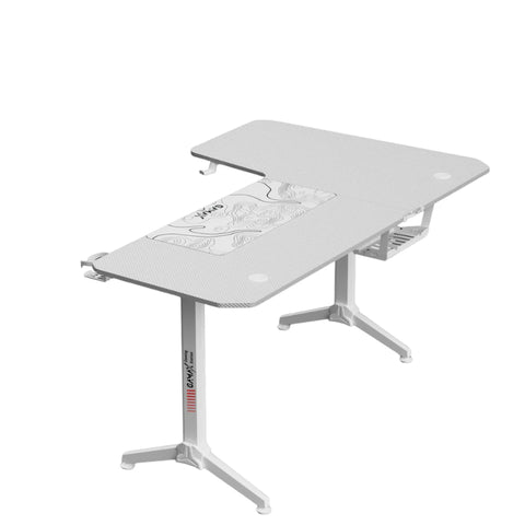 Gamax -R Gaming Table (L-Shaped) 160*100*75cm - with Mousepad Left - White ( Installation not included )