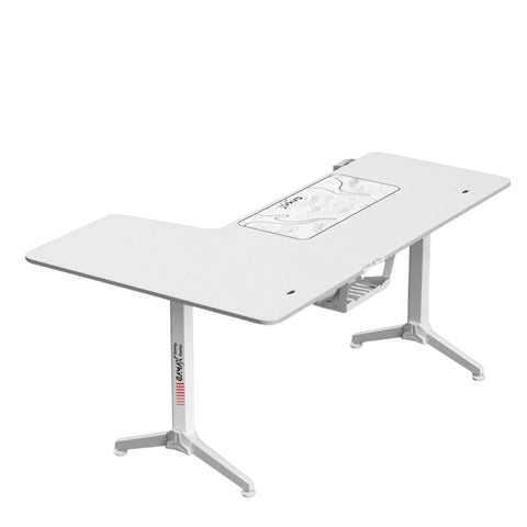 Gamax -R Gaming Table (L-Shaped) 160*100*75cm - with Mousepad Right - White ( Installation not included )