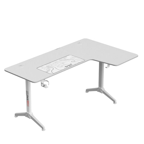 Gamax -R Gaming Table (L-Shaped) 160*100*75cm - with Mousepad Right - White ( Installation not included )