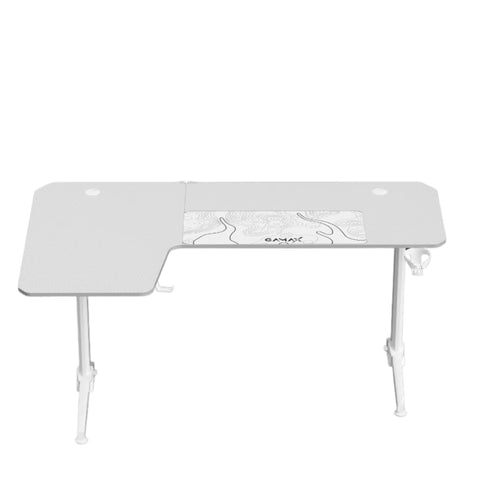 Gamax -R Gaming Table (L-Shaped) 160*100*75cm - with Mousepad Left - White ( Installation not included )