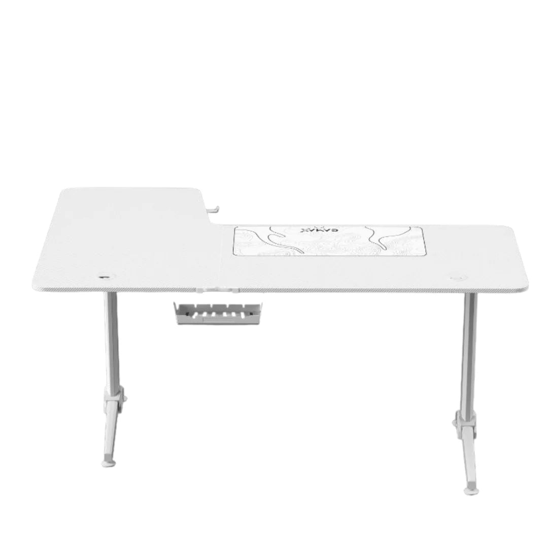 Gamax -R Gaming Table (L-Shaped) 160*100*75cm - with Mousepad Right - White ( Installation not included )