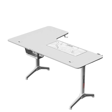 Gamax -R Gaming Table (L-Shaped) 160*100*75cm - with Mousepad Right - White ( Installation not included )
