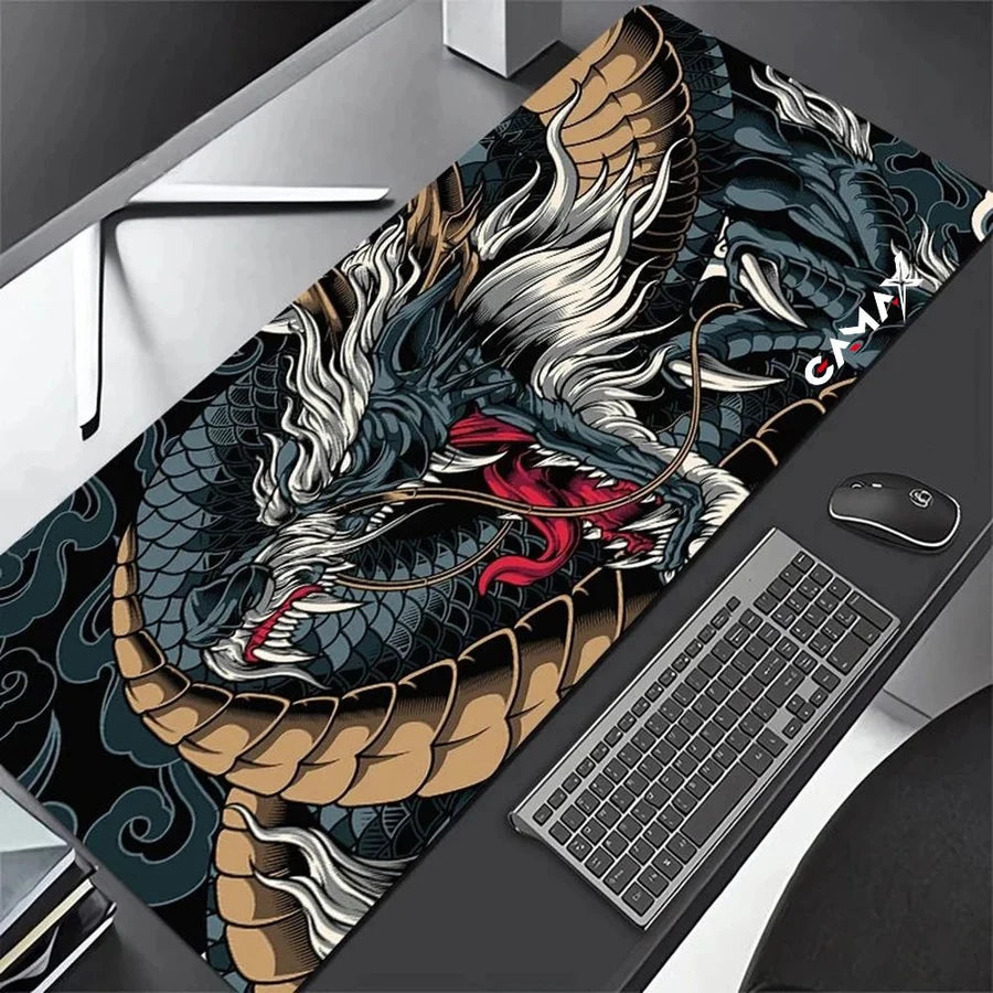 Gamax Japanese Dragon Waterproof Mousepad 80 x 40 CM - Black