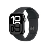 Apple Watch Series 10 GPS + Cellular 46mm Jet Black Aluminium Case With Black Sport Band