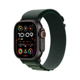 Apple Watch Ultra 2 GPS + Cellular 49mm – Black Titanium Case With Dark Green Alpine Loop - Small