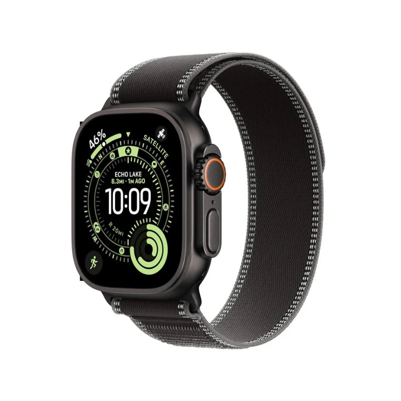 Apple Watch Ultra 3 GPS + Cellular 49mm Black Titanium Case with Black/Charcoal Trail Loop - M/L