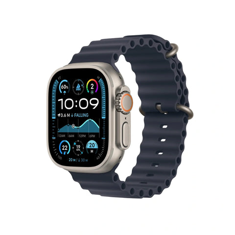 Apple Watch Ultra 2 GPS + Cellular 49mm Natural Titanium Case with Navy Ocean Band