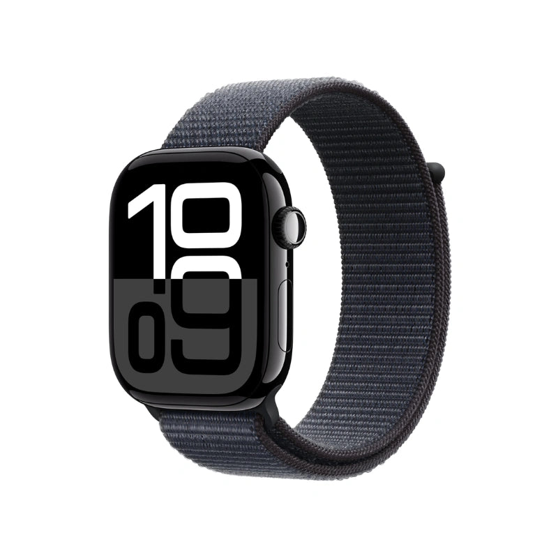 Apple Watch Series 10 GPS + Cellular 42mm Jet Black Aluminium Case with Ink Sport Loop