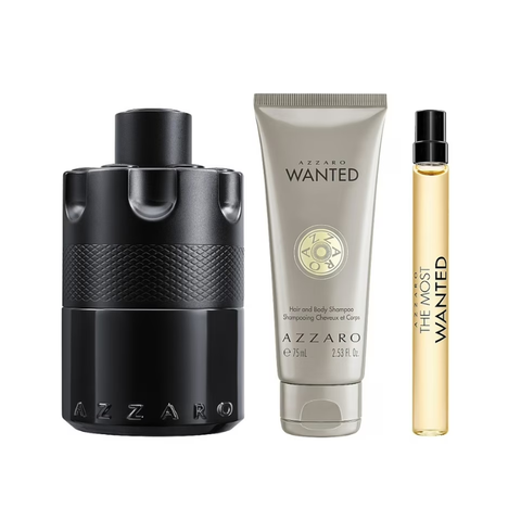 أزارو عطر ذا موست وانتد إنتنس جيفت أو دو بارفان للرجال - 100 مل - مجموعة من 3 قطع